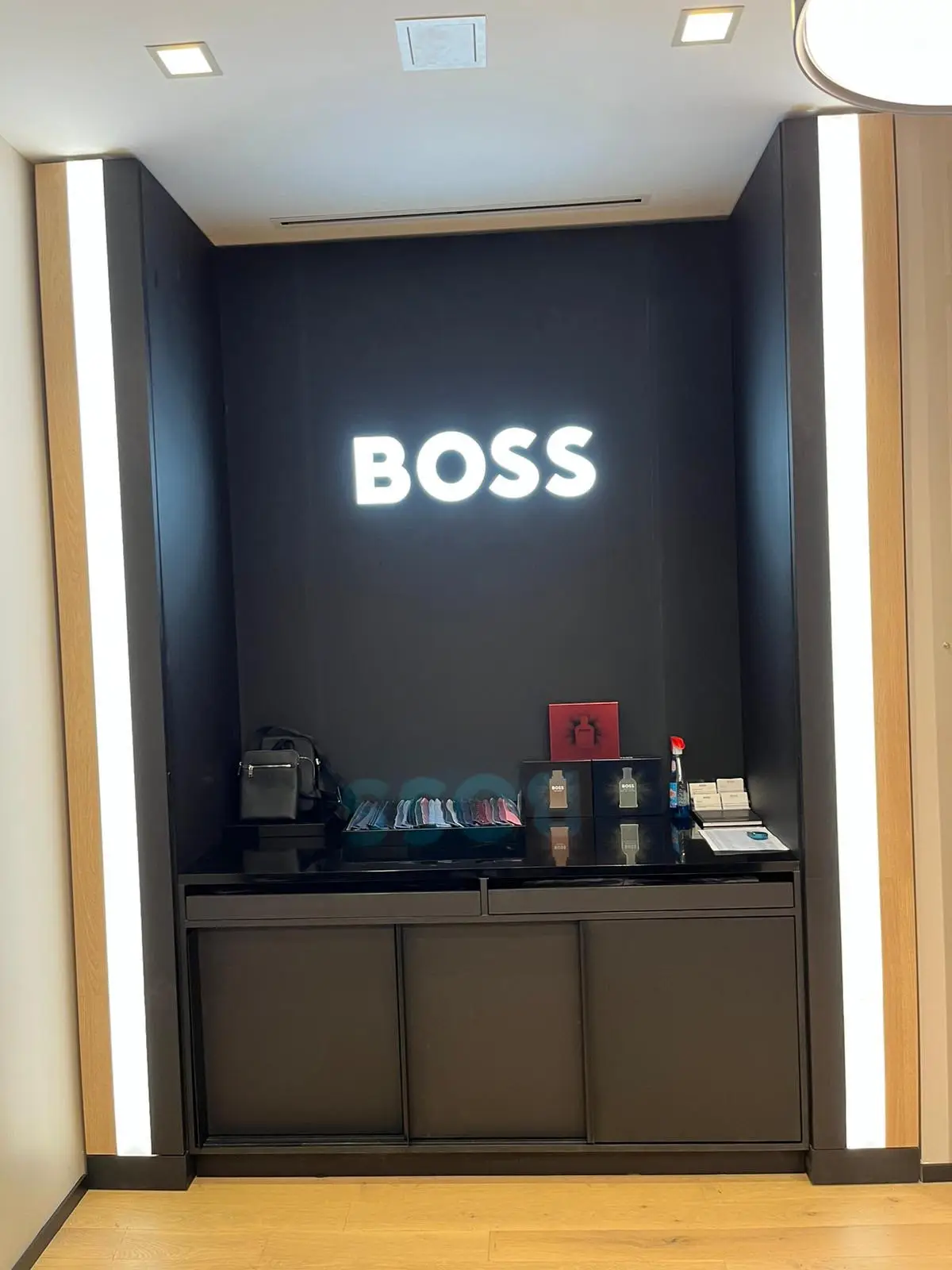Hugo Boss interior illuminated channel letters